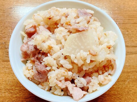 大根と豚肉の炊き込みご飯